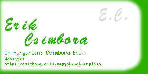 erik csimbora business card